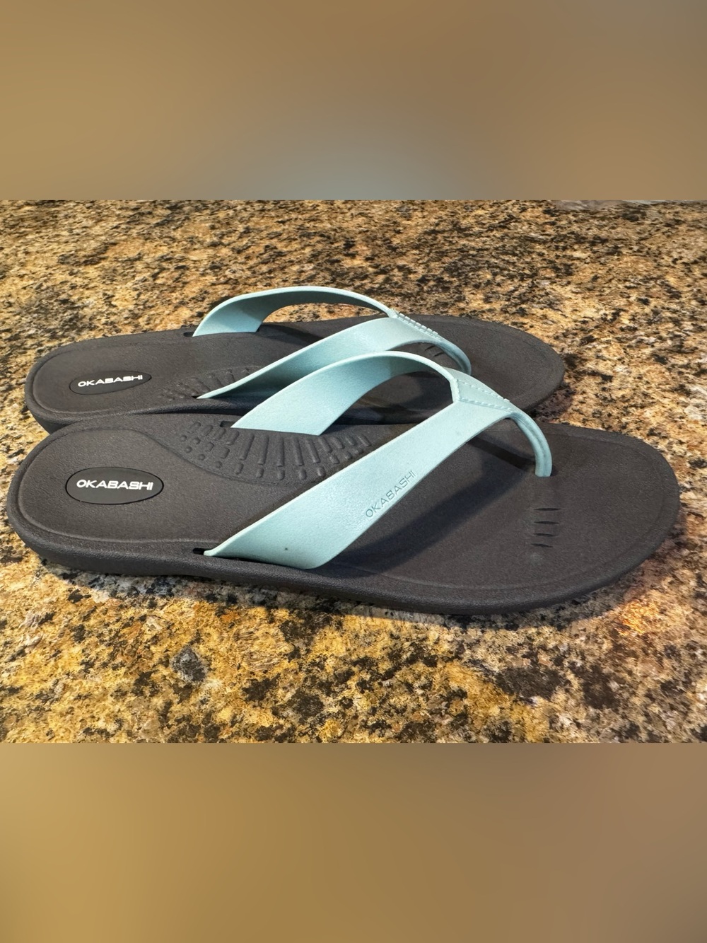 Okabashi Women’s Sz 11 Breeze Flip Flops Light Blue Grey Slip Resistant sandals